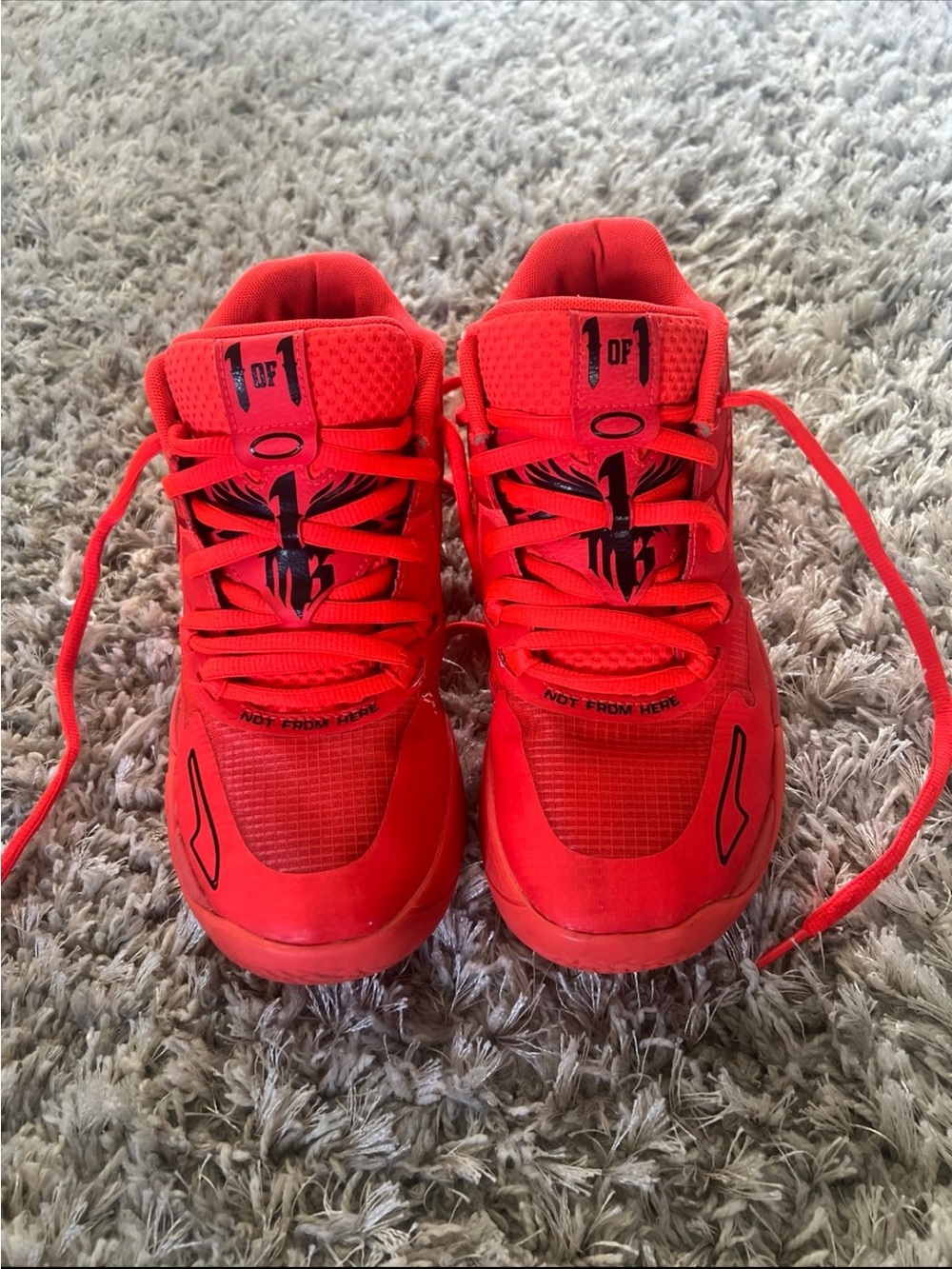 Puma Kids Bright Red Lace-Up Sneakers